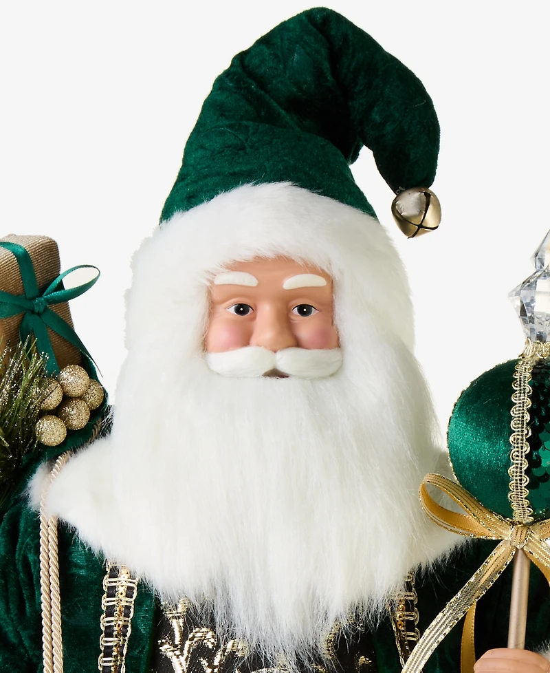 Holiday Lane Opulence Standing Santa with Gift Bag and Scepter, Macy's Exclusive