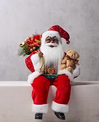 Holiday Lane Heritage African American Sitting Santa, Macy's Exclusive