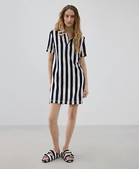 Mango Women's Striped Terry Cotton Nightgown