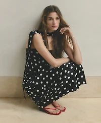 Mango Women's Polka-Dot Satin-Finish Dress