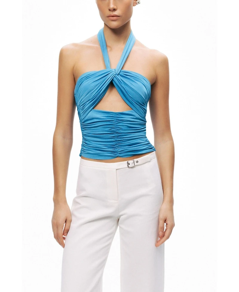 Nocturne Women's Cut-Out Draped Blouse