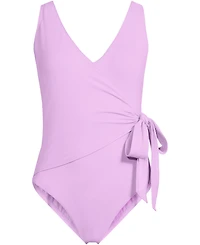 Lands' End Women's Side Tie Wrap One Piece Swimsuit