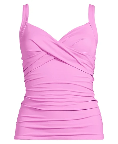 Lands' End Women's V-Neck Wrap Underwire Tankini Swimsuit Top