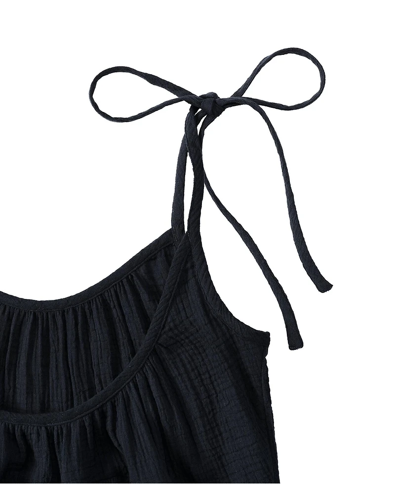 Lands' End Women's Cotton Gauze Tiered Mini Cover-up Dress