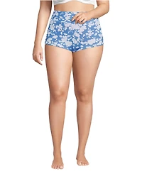 Lands' End Women's Tugless High Waisted Swim Boy Shorts