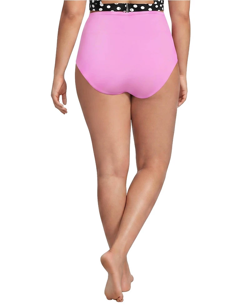 Lands' End Plus Pinchless High Waisted Bikini Bottoms