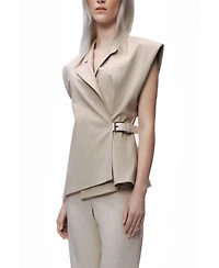 Nocturne Women's Belted Double-Breasted Vest