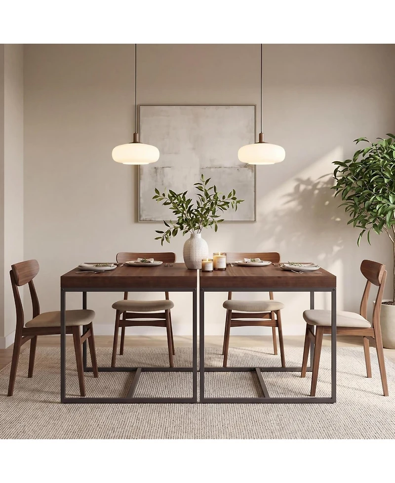 Tribesigns 31.5" Square Dining Table for 2-4:2.75" thick solid fir wood tabletop.Space-saving kitchen table for small space,dining room,living room