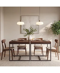 Tribesigns 31.5" Square Dining Table for 2-4:2.75" thick solid fir wood tabletop.Space-saving kitchen table for small space,dining room,living room