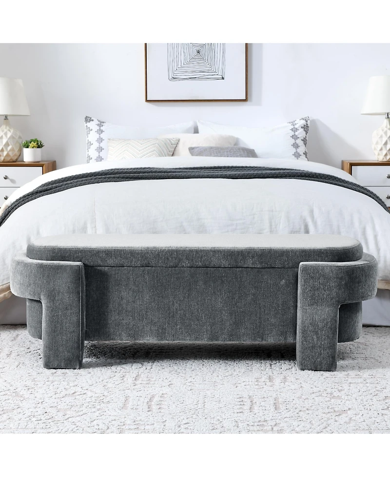 Flynama 51.5" Chenille Large Storage Bench