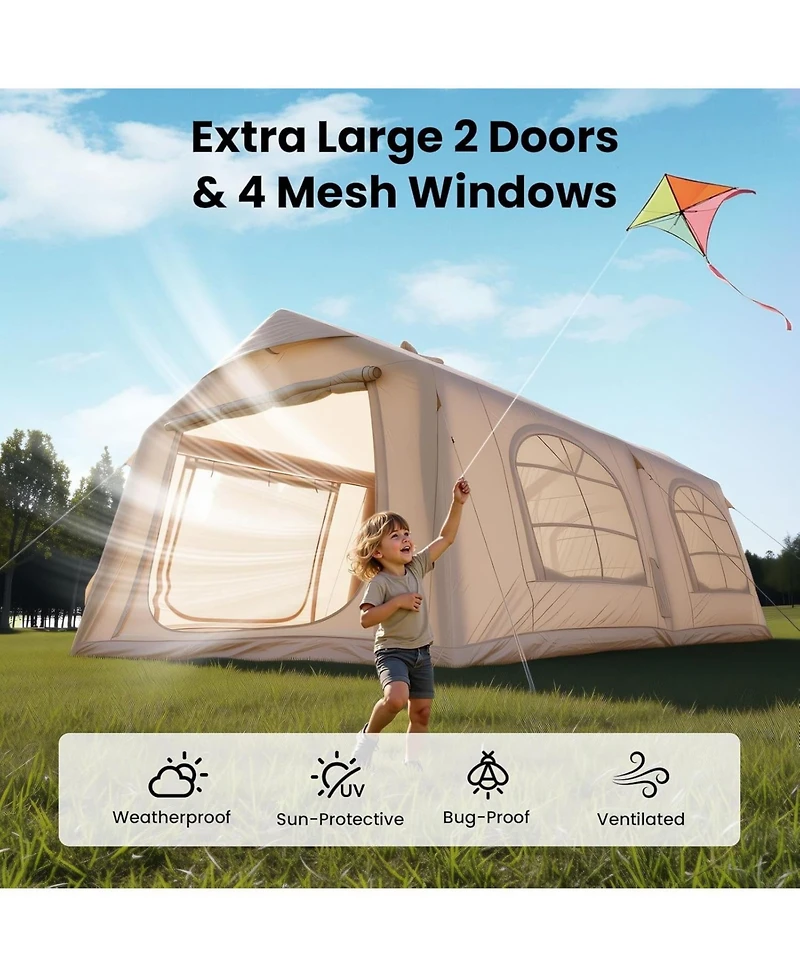 Aboron Inflatable Suv Tent for Camping with Large Awning Pu 3000mm Waterproof Oxford Portable Tailgate Blow Up Tent for Suv Car Jeep