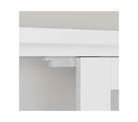 gaomon 72 Inch Tall Kitchen Hutch Cabinet with Glass Doors, 41 Inch Wide Freestanding Storage Cabinet with Charging Station and Led Lights