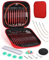 Aeelike Interchangeable Knitting Needle Set with Circular Cable for Crafters, 13 Circular Knitting Needles with 4 Cables, 3-10 mm