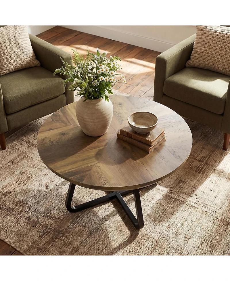 Tribesigns 31.5 Inches Round Coffee Table, Modern Wooden Center Table for Living Room, Home Office, Small Space, Easy Assembly