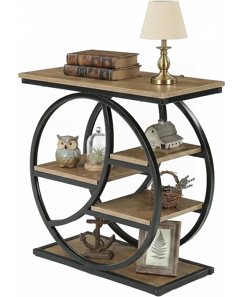 Tribesigns End Table,Narrow Side Table with 4-Tier Large Storage Space, Modern Bedside Table for Living Room, Home Office, Bedroom