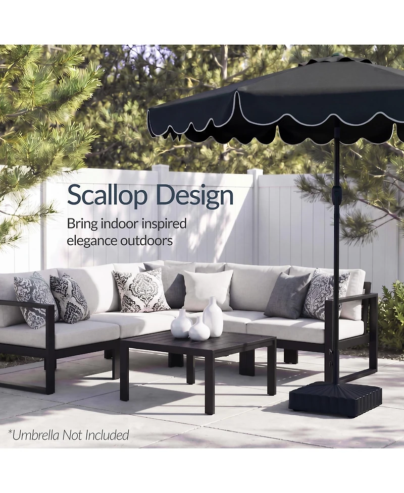 Best Choice Products Fillable Mobile Umbrella Base Heavy Duty Market Stand w/ Wheels, Locks, 123lb Capacity