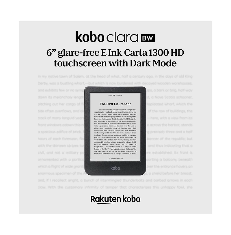 Kobo Clara Bw eReader with Cobalt Basic SleepCover Case Bundle
