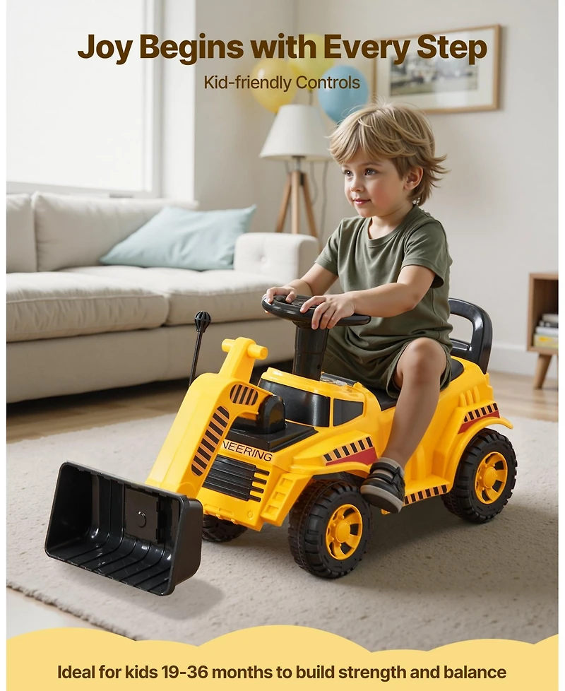 Mecale Ride On Excavator Car with Music for Toddlers 19 to 36 Months