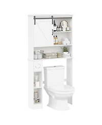 gaomon Freestanding Farmhouse Over the Toilet Storage Cabinet, Space Saving Bathroom Organizer with Double Doors