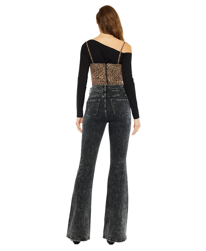 KanCan Women's Amirah Ultra High Rise Flare Jeans