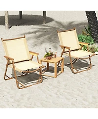 Sugift Folding Camp Chair Set of 2 with Aluminum Frame and Padded Armrests