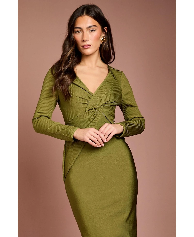 Coast Women's Bandage Twist Front V-Neck Midi Dress