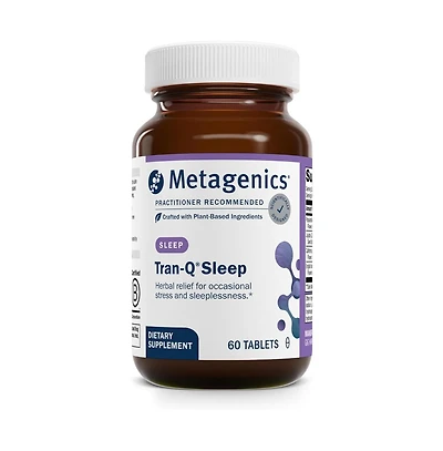 Metagenics Tran-q Sleep Herbal Sleep Support With California Poppy, Passion Flower and Lavender Stress Relief and Relaxation 60 Tablets