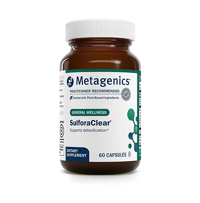 Metagenics SulforaClear Advanced Detox and Antioxidant Support With Broccoli Sprout Extract, Calcium, Phosphorus and Myrosinase 60 Capsules
