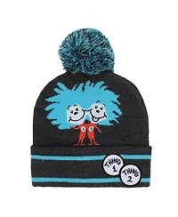 Dr. Seuss Thing 1 and Thing 2 Toddler Cuffed Pom Beanie and Gloves Set
