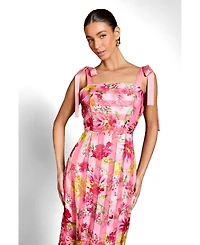 Coast Women's Printed Organza Bow Maxi Dress