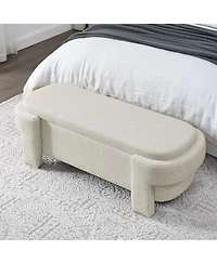 Flynama 51.5" Linen Upholstered Storage Bench
