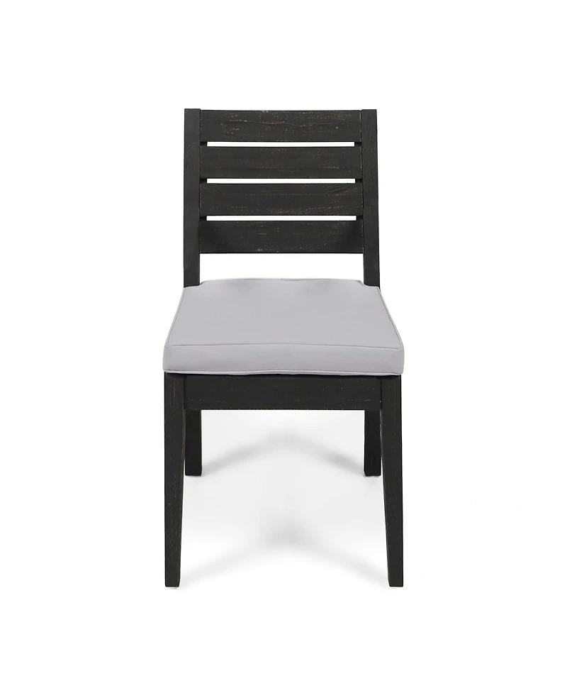 Asagikoiai 6 Seater Acacia Wood Outdoor Dining Set with Bench and Cushions