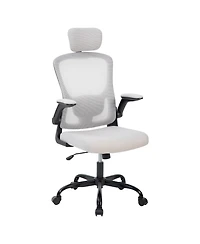 homfan Ergonomic Office Chair 350Lbs, High Back Mesh Desk Chair with Wheels, Adjustable Lumbar Support, Headrest and Flip-Up Armrests