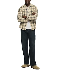 Lucky Brand Men's Indigo Plaid Long-Sleeve Western Shirt
