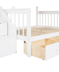 Streamdale Furniture Bunk Bed With 3 Drawers Ladder and Staircase