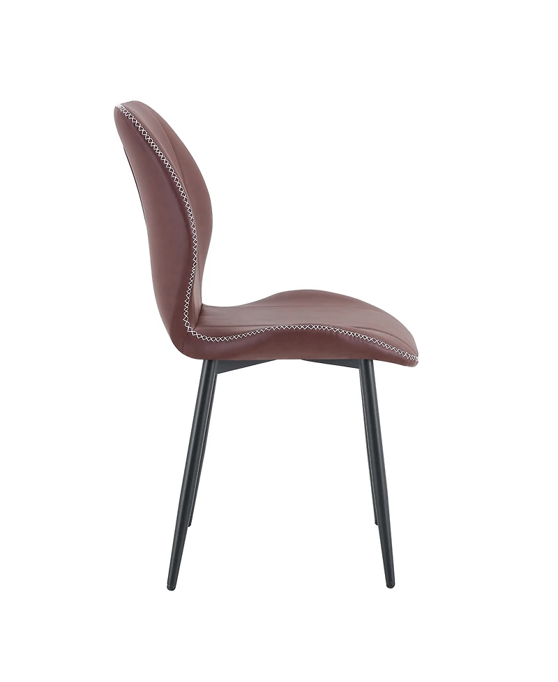 Streamdale Furniture 4-Pack Luxury Pu Leather Dining Chairs with Adjustable Metal Legs
