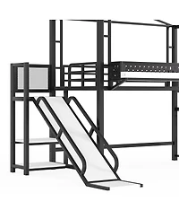 Streamdale Furniture Twin Loft Bed with Storage Stairs Wardrobe Usb Ports and Led Lights