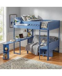 Streamdale Furniture Wood Loft Bed with Desk Sofa Storage and Light
