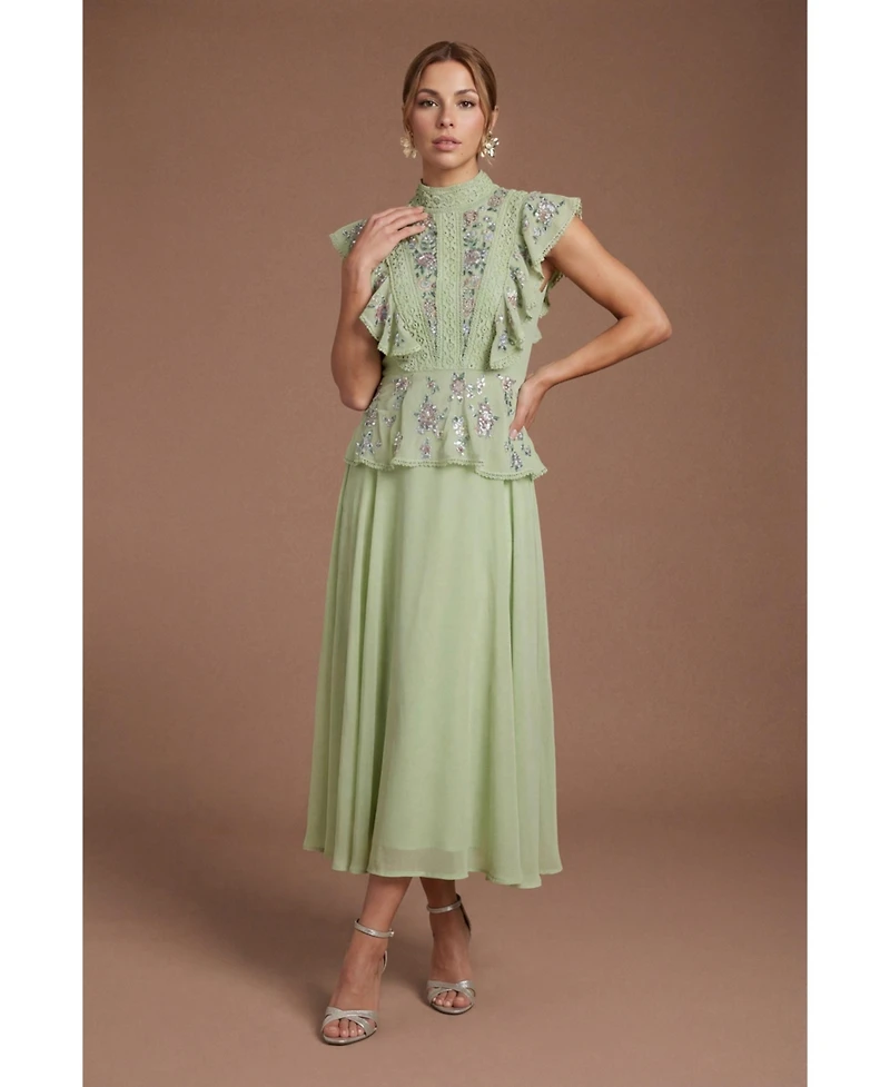 Coast Women's Embellished Frill Midi Dress