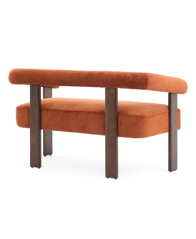 Streamdale Furniture Modern Curved Boucle Loveseat with Ergonomic Backrest and Rubberwood Legs