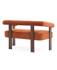 Streamdale Furniture Modern Curved Boucle Loveseat with Ergonomic Backrest and Rubberwood Legs
