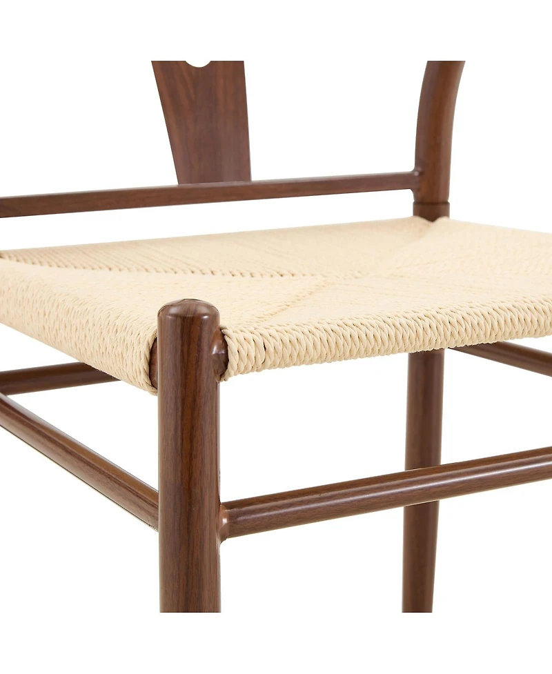 Streamdale Furniture 6-Piece Walnut Woven Dining Set with 47.2 inch Round Storage Table