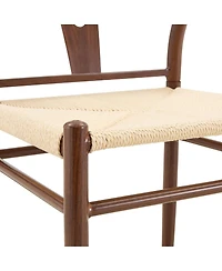 Streamdale Furniture 6-Piece Walnut Woven Dining Set with 47.2 inch Round Storage Table