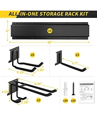 Xdovet Wall Mount Garden Tool Organizer Metal Hooks Rail Rack Holder