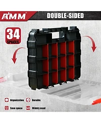 Xdovet Tool Box Organizer 34 Compartments Removable Dividers