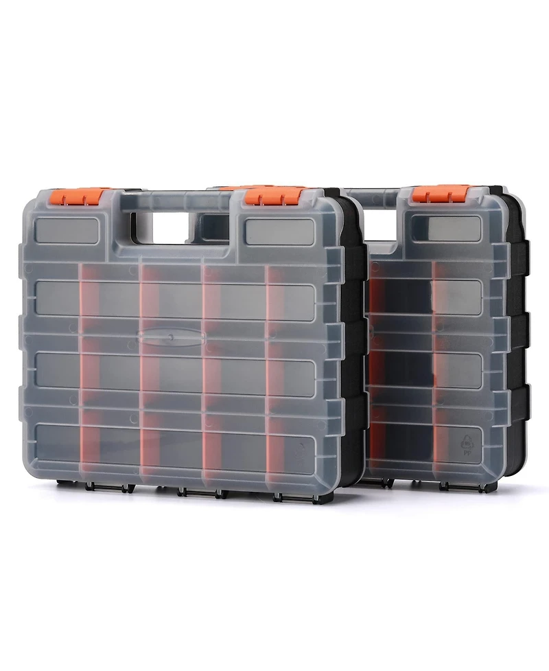 Xdovet Double Side Tool Organizer Hardware Box Removable Dividers