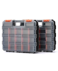 Xdovet Double Side Tool Organizer Hardware Box Removable Dividers