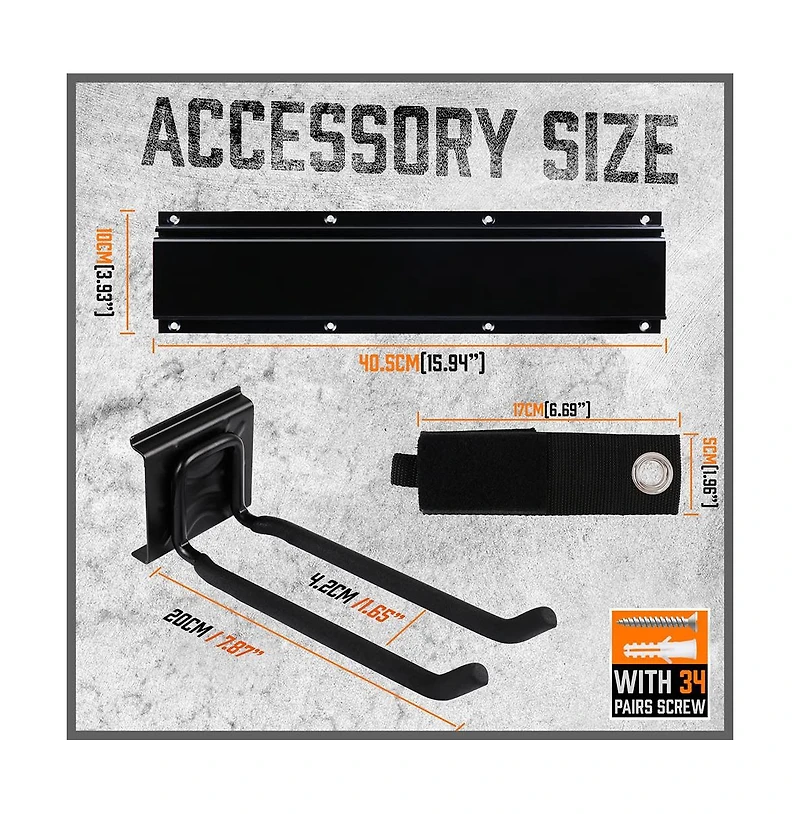 Xdovet Heavy Duty Garage Rack 4 Rails 9 Hooks