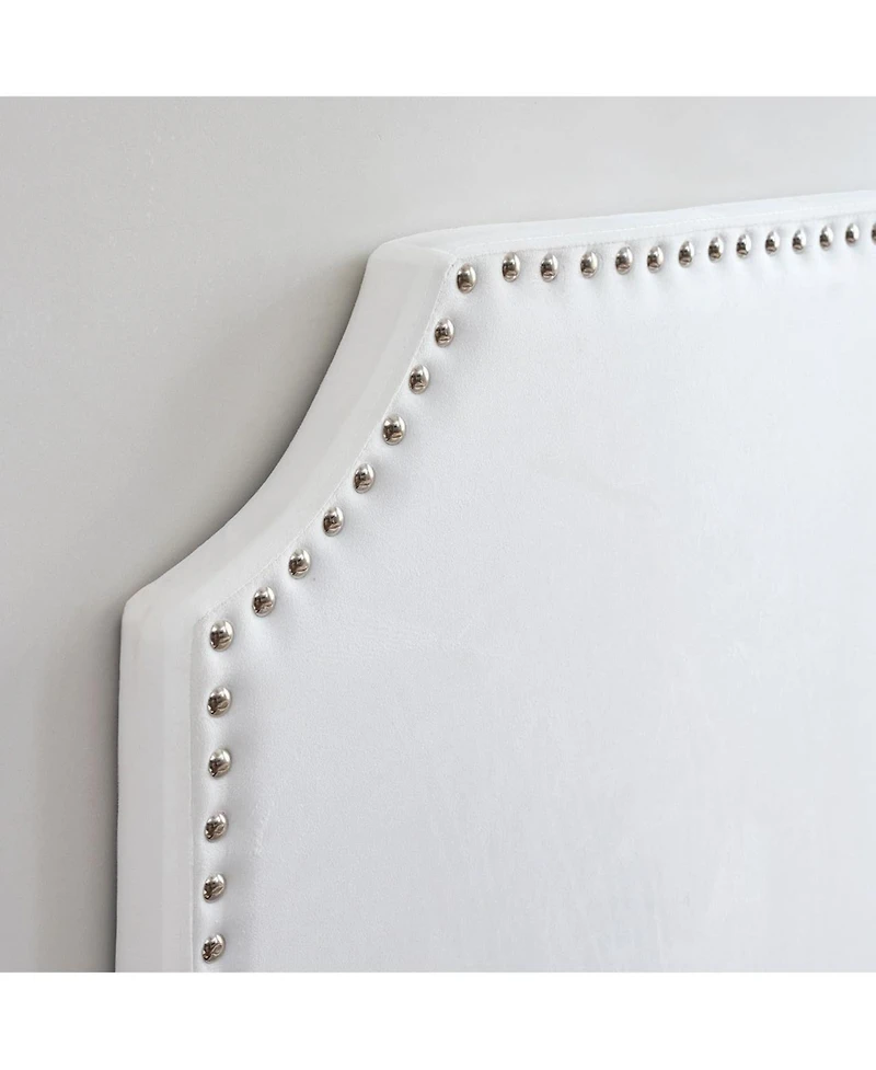 DormCo Full/Full Xl - Bevel Tacked Plush Outlet Headboard with Legs