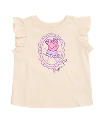 Peppa Pig Girls' 5-12 T-Shirt and Satin Skirt Set with Bag
